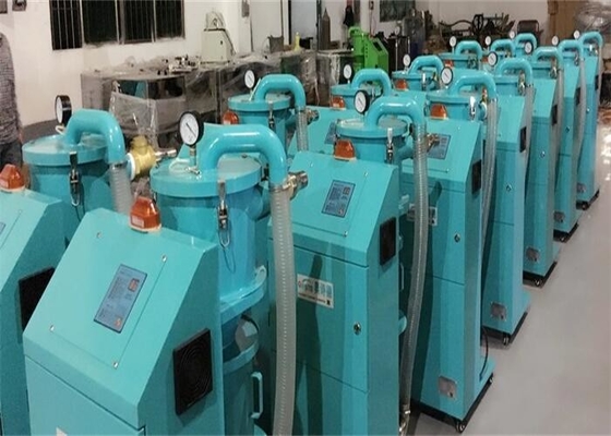 Carregador automático de vácuo cinza verde em funcionamento sem parar